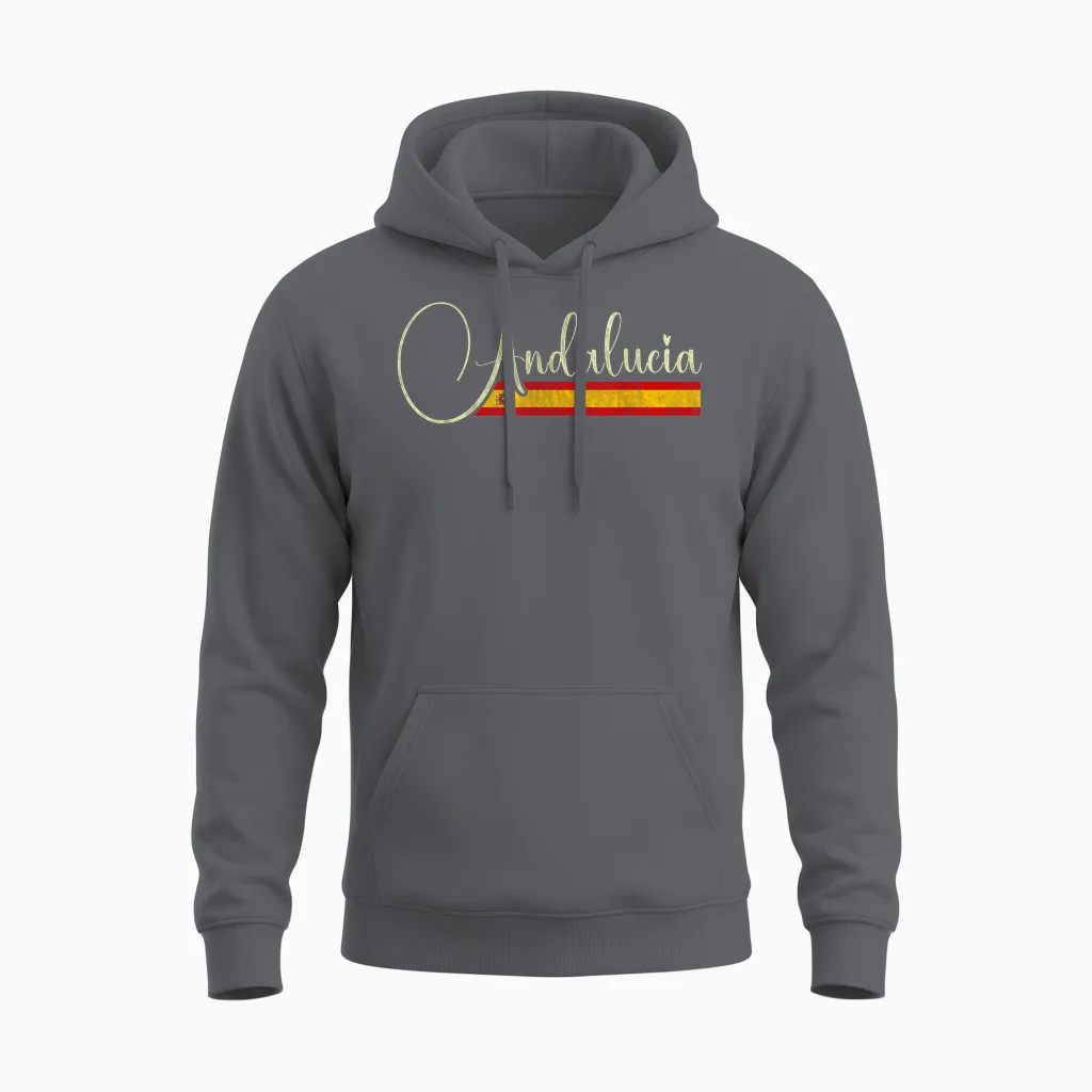 Andalucía España - Andalusia Spain Script Unisex Hoodie in Charcoal