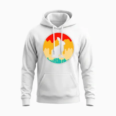 Rabbit Retro Unisex Hoodie - White