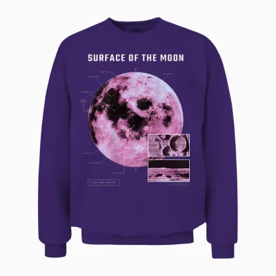 Backprint: Universe Festival Auf Vaporwave Mond Unisex Sweatshirt - Purple