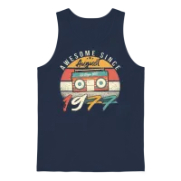 1977 July Retro Unisex Tank Top - Navy – 1