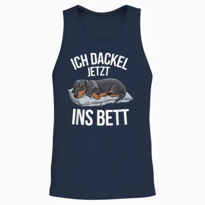 Ich Dackel Jetzt Ins Bett Offizielles Schlafshirt Dackel Unisex Tank Top - Navy