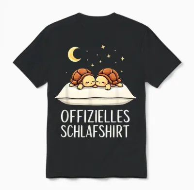 Official Sleep Shirt Turtle Tortoise T-Shirt, Black Unisex T-Shirt - Black