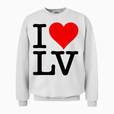 Love Heart Las Vegas Nevada Lv Unisex Sweatshirt - White