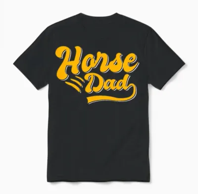 Horse Dad Unisex T-Shirt - Black