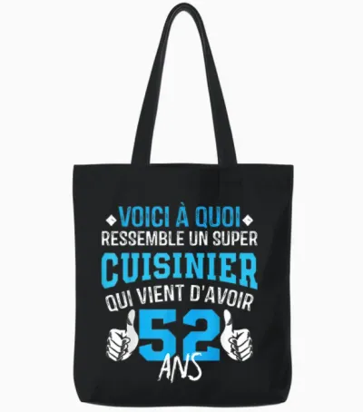 Anniversaire Cuisinier 52 Ans - 52e Anniversaire Blague Tote Bags - Black