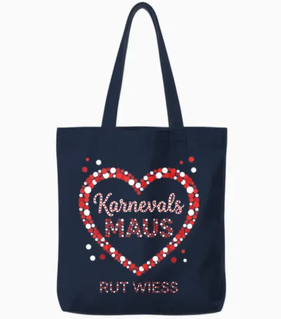 Carnival Mouse Heart Rut Wess Cologne Women's Fancy Dress Tote Bags - Navy