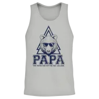 Papa Bear Triangle Emblem Unisex Tank Top - Ash – 2