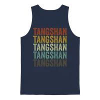 Tangshan China Retro Vintage Unisex Tank Top - Navy – 1