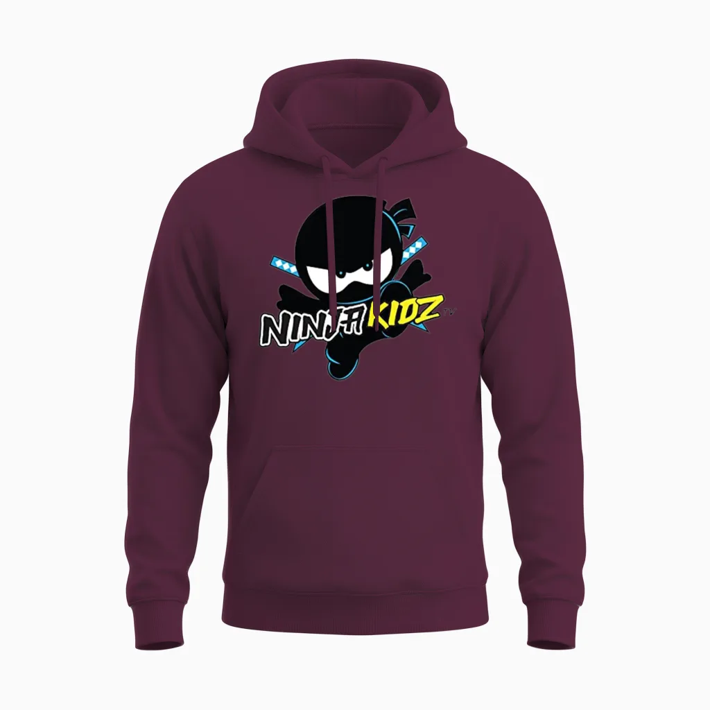 Ninja Kidz Unisex Hoodie in Maroon