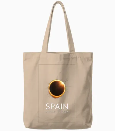 Eclipse Solaire 12 Août 2026 Espagne Total Tote Bags - Natural