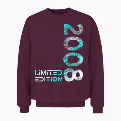 18. Geburtstag Limited Edition Jahrgang 2008 Junge Mädchen Unisex Sweatshirt - Maroon