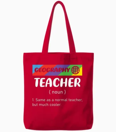 Geography Teacher Tote Bags - Red