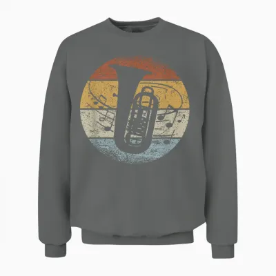 Tubist Orchester Musiker Noten Retro Tuba Unisex Sweatshirt - Graphite Heather