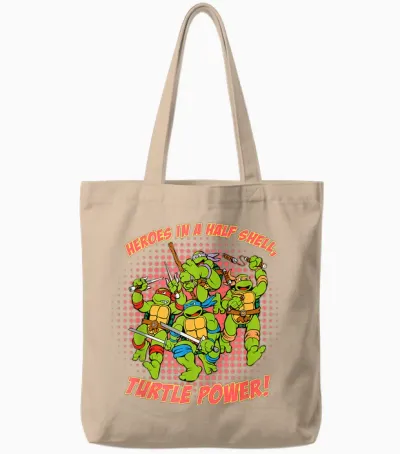 Heroes in a Half Shell, Turtle Power! Tote Bags - Natural