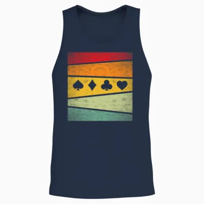 Poker Retro Unisex Tank Top - Navy