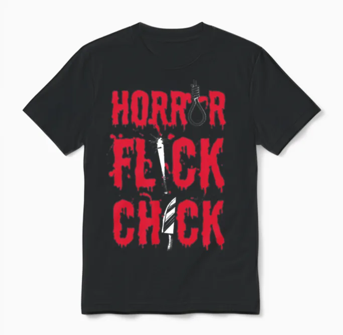 Horror Flick Chick Horror Movie Film Lover Unisex T-Shirt in Black