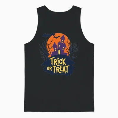Plus Size Halloween Horror Tshirt Women Novelty Ho Unisex Tank Top - Black