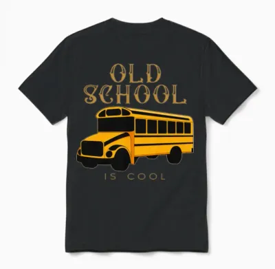 Old School Bus Converted into a Camping Caravan Unisex T-Shirt - Black