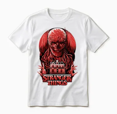 Stranger Things Vecna Horror T-Shirt, Black, S Unisex T-Shirt - White