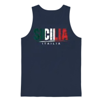 Sicilia Italia - Sicilian Pride, Italian Heritage Unisex Tank Top - Navy – 1