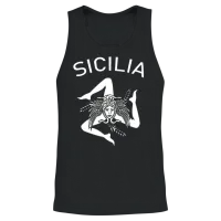 Italy Italia Sicilia Flag Sicily Palermo Unisex Tank Top - Black – 2