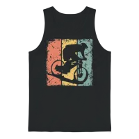 Biking Retro Unisex Tank Top - Black – 1