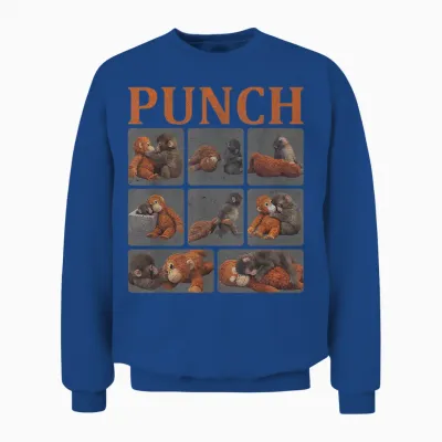 Cute Monkey Punch Unisex Sweatshirt - Royal