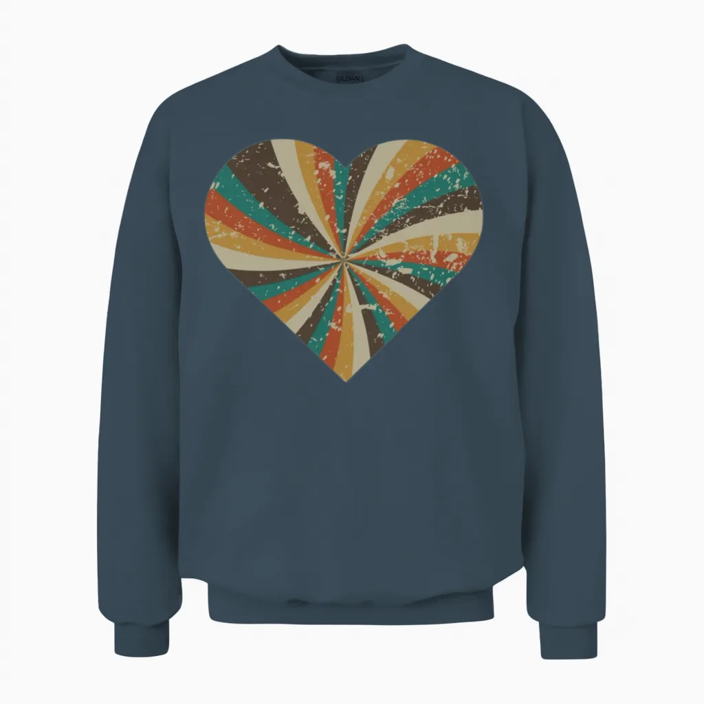 Colorful Creative Retro Group Unisex Sweatshirt in Dark Heather