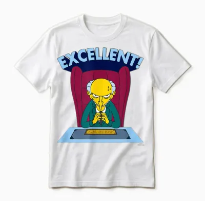The Simpsons Mr. Burns Excellent Unisex T-Shirt - White