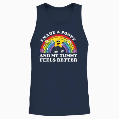I Made a Poopy Funny Inappropriate Vacation Swap Adult Unisex Tank Top - Navy