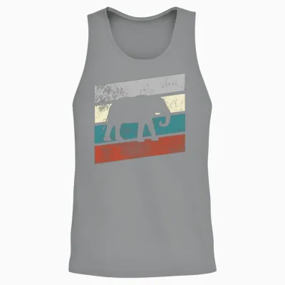 Elephant Retro Unisex Tank Top - Sport Grey