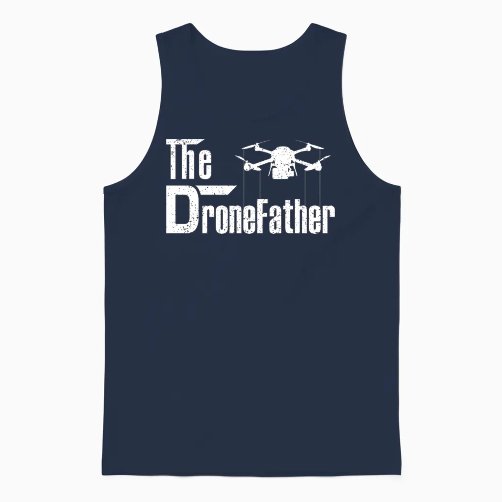 The Funny Quadfather Funny Drone Quadcopter Father Unisex Tank Top - Navy