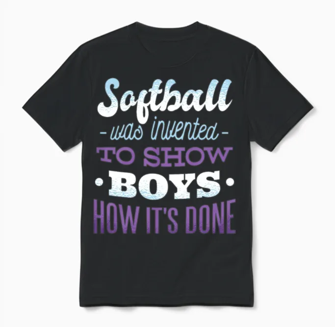 Softball Girl Funny Quote - Baseball & Unisex T-Shirt in Black