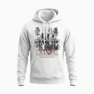 Stranger Things the Upside Down Logo Unisex Hoodie - White