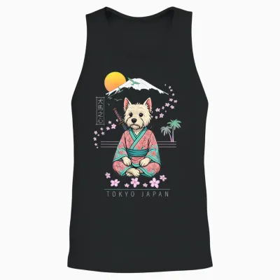 West Highland White Terrier Unisex Tank Top - Black