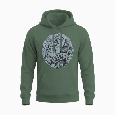Hamburg St. Pauli Meerjungfrau Unisex Hoodie - Military Green