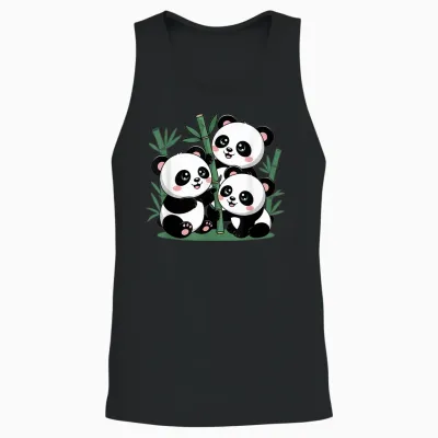 Bamboo Forest Panda Cute Unisex Tank Top - Black