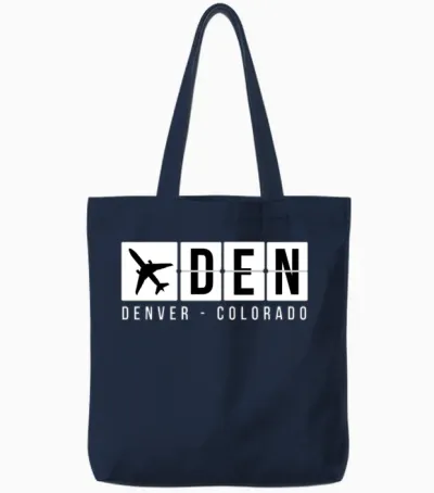 Denver Airport Code Tote Bags - Navy