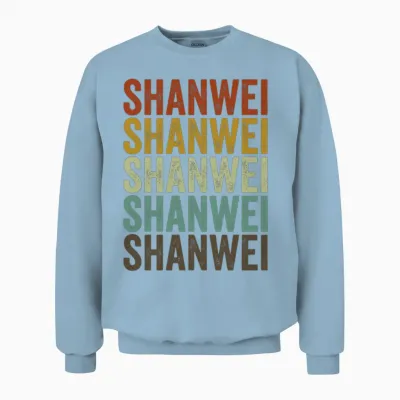 Shanwei China Retro Vintage Unisex Sweatshirt - Light Blue