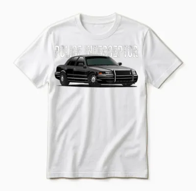 Police Interceptor Crown Vic Patrol Auto Unisex T-Shirt - White