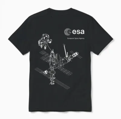 Esa Iss Internationale Raumstation Astronaut T-Shirt - Esa Iss - Unisex Erwachsene - Astronaut - Schwarz - S Unisex T-Shirt - Black