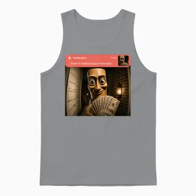 There Is Motion at Your Front Door Tung Tung Tung Sahur Meme Unisex Tank Top - Sport Grey