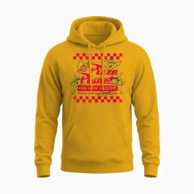 Disney Pixar Toy Story Pizza Planet Food & Fun Retro Logo Unisex Hoodie - Gold