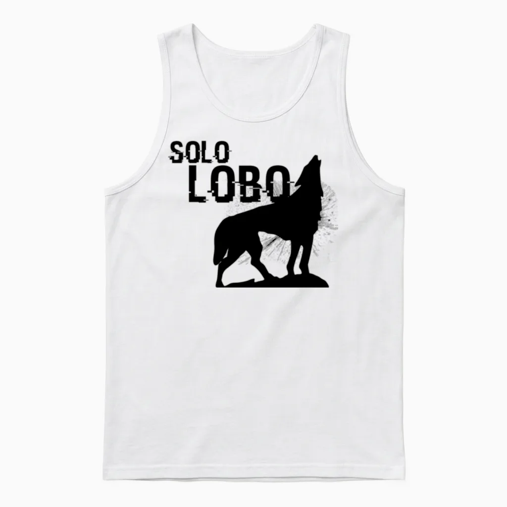 Solo Lobo - Lone Wolf Spanish Unisex Tank Top in White