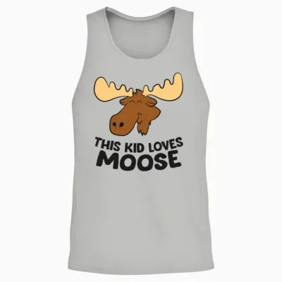 This Kid Loves Moose Cute Cartoon Moose Drawing Unisex Tank Top - Ash