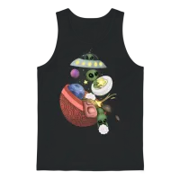 Alien Ramen Funny Ufo Noodle Unisex Tank Top - Black – 1