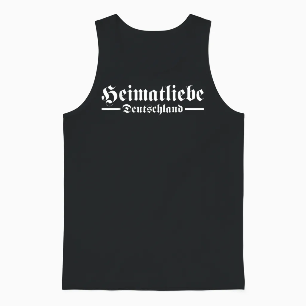 Heimatliebe Deutschland Design Slogan Vintage Klassik Unisex Tank Top in Black