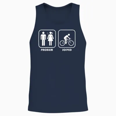 Funny for Cyclists Humour Unisex Tank Top - Navy