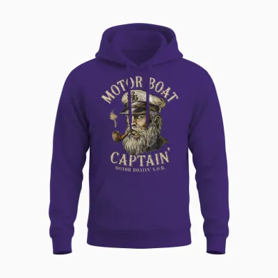 Motor Boat Captain Funny Pontoon Boating Motor Boatin Lake Unisex Hoodie - Purple
