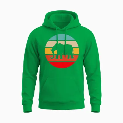 Elephant Retro Unisex Hoodie - Irish Green